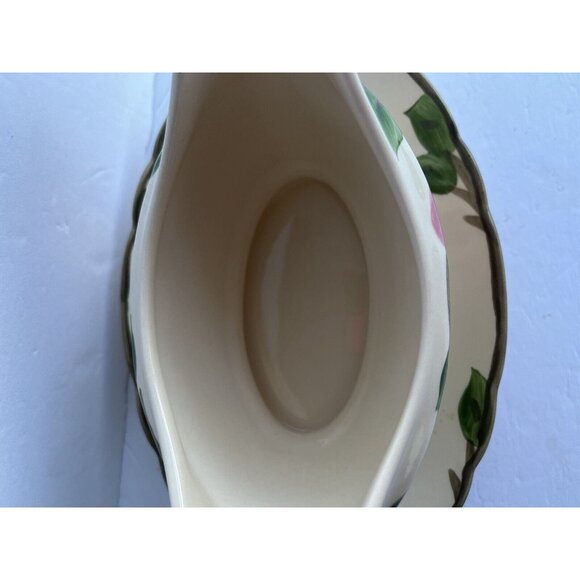 Franciscan Desert Rose Gravy Boat Made in England w/ Attached Drip/Underplate - Picture 7 of 13